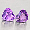 Natural Purple Amethyst 5.49 Ct. 2 Pcs Heart Shape 9.3 x 8.3 Mm Gemstone From Brazil