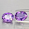 Natural Purple Amethyst 5.06 Ct. 2 Pcs Oval Shape 10.5 x 8.3 Mm Gemstone From Brazil