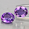 Natural Purple Amethyst 6.14 Ct. 2 Pcs Oval Shape 11.2 x 9.2 Mm Gemstone From Brazil