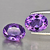Natural Purple Amethyst 7.55 Ct. 2 Pcs Oval Shape 11.2 x 9 Mm Gemstone From Brazil