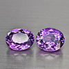 Natural Purple Amethyst 7.44 Ct. 2 Pcs Oval Shape 11.1 x 9.5 Mm Gemstone From Brazil