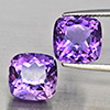 Natural Purple Amethyst 10.54 Ct. 2 Pcs Cushion Shape Gemstone From Brazil