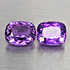 Natural Purple Amethyst 6.97 Ct. 2 Pcs Cushion Shape 11 x 8.8 Mm Gemstone From Brazil