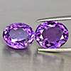Natural Purple Amethyst 9.30 Ct. 2 Pcs Oval Shape 11.8 x 9.9 Mm Gemstone From Brazil