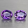 Natural Purple Amethyst 6.01 Ct. 2 Pcs Oval Shape 10.9 x 8.8 Mm Gemstone From Brazil
