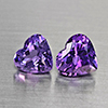 Natural Purple Amethyst 5.98 Ct. 2 Pcs Heart Shape 10 x 9.2 Mm Gemstone From Brazil