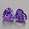 Natural Purple Amethyst 6.35 Ct. 2 Pcs Heart Shape 10 x 8.4 Mm Gemstone From Brazil