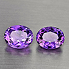 Natural Purple Amethyst 7.26 Ct. 2 Pcs Oval Shape 11.6 x 9.5 Mm Gemstone From Brazil