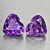 Natural Purple Amethyst  6.20 Ct. 2 Pcs Heart Shape 10.2 x 6.3 Mm Gemstone From Brazil
