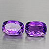 Natural Purple Amethyst 10.05 Ct. 2 Pcs Cushion Shape 13.2 x 9 Mm Gemstone From Brazil