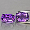 Natural Purple Amethyst 8.75 Ct. 2 Pcs Cushion Shape 12.5 x 8 Mm Gemstone From Brazil