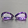 Natural Purple Amethyst 7.35 Ct. 2 Pcs Pear Shape 14.2 x 8.8 Mm Gemstone From Brazil