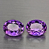 Natural Purple Amethyst 5.63 Ct. 2 Pcs Oval Shape 10.5 x 8.4 Mm Gemstone From Brazil