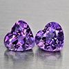 Natural Purple Amethyst 5.36 Ct. 2 Pcs Heart Shape 9.3 x 8.4 Mm Gemstone From Brazil