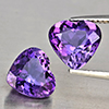 Natural Purple Amethyst 4.98 Ct. 2 Pcs Heart Shape 9.3 x 9 Mm Gemstone From Brazil