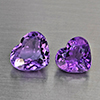 Natural Purple Amethyst 5.01 Ct. 2 Pcs Heart Shape 9 x 8.2 Mm Gemstone From Brazil