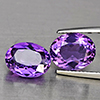 Natural Purple Amethyst 5.51 Ct. 2 Pcs Oval Shape 10.5 x 8.5 Mm Gemstone From Brazil
