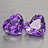 Natural Purple Amethyst  5.75 Ct. 2 Pcs Heart Shape 9.7 x 8.9 Mm Gemstone From Brazil