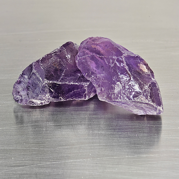 Natural Purple Amethyst Gemstones 45.21  Ct. 2 Pcs. Rough Shape 20 x 18 Mm.