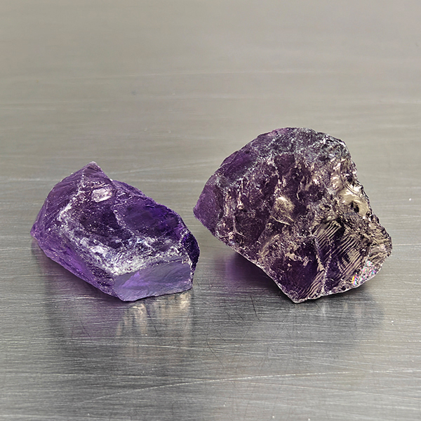 Natural Purple Amethyst Gemstones 116.10 Ct. 2 Pcs. Rough Shape and Mixed Size