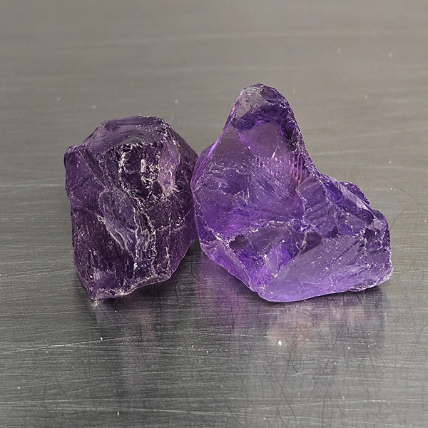 Natural Purple Amethyst Gemstones 34.38 Ct. 2 Pcs. Rough Shape 20 x 14 Mm.