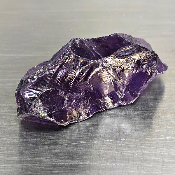 Natural Purple Amethyst Gemstones 85.59 Ct. Rough Shape 45 x 14.1 Mm.