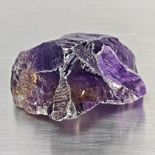 Natural Purple Amethyst Gemstones 120.18 Ct. Rough Shape 34 x 29 Mm.