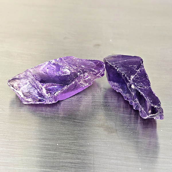 Natural Purple Amethyst Gemstones 67.20 Ct. 2 Pcs. Rough Shape and Mixed Size