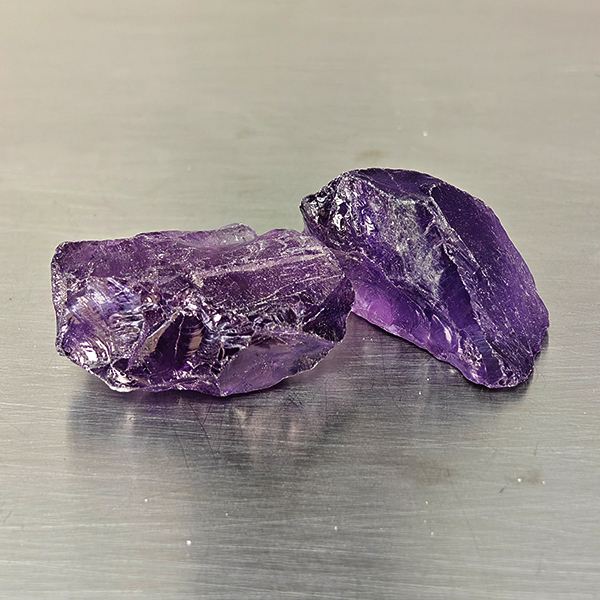 Natural Purple Amethyst Gemstones 49.12 Ct. 2 Pcs. Rough Shape and Mixed Size