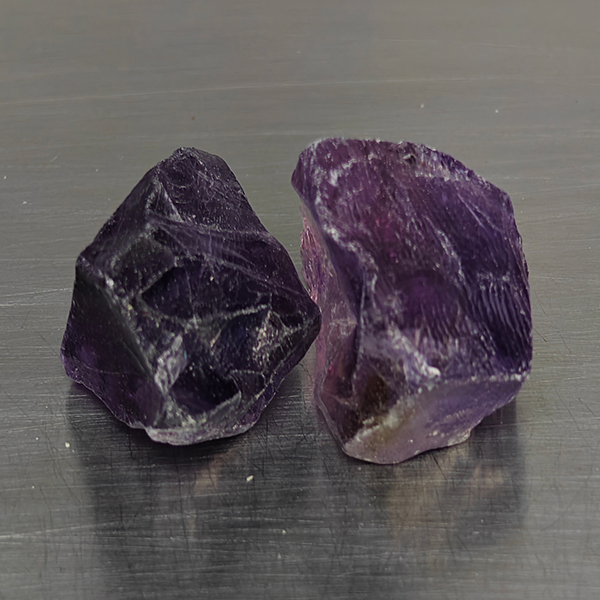 Natural Purple Amethyst Gemstones 45.93 Ct. 2 Pcs. Rough Shape and Mixed Size