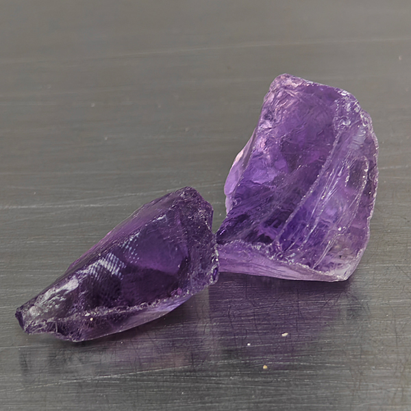 Natural Purple Amethyst Gemstones 23.16 Ct. 2 Pcs. Rough Shape and Mixed Size