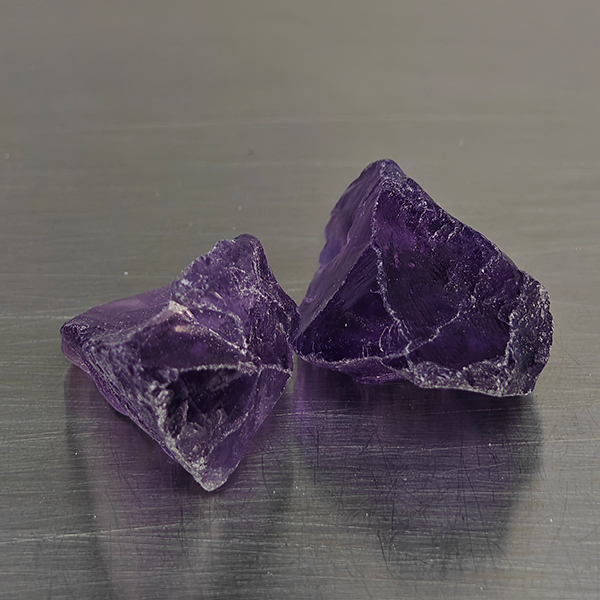Natural Purple Amethyst Gemstones 41.81 Ct. 2 Pcs. Rough Shape and Mixed Size