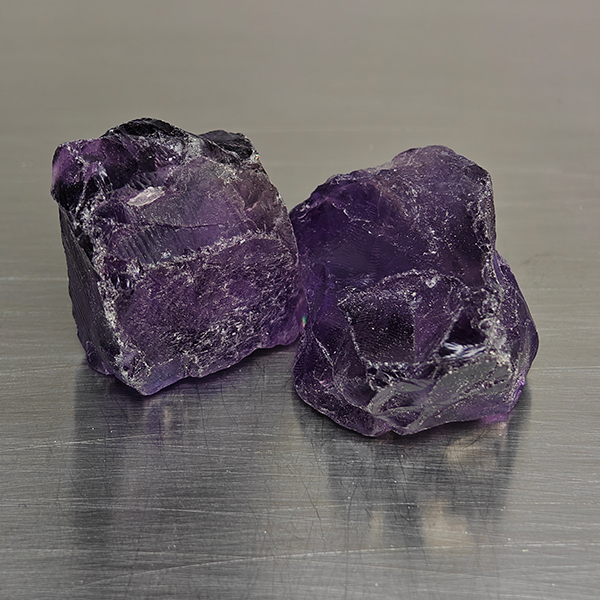 Natural Purple Amethyst Gemstones 92.61 Ct. 2 Pcs. Rough Shape 23 x 18 Mm.
