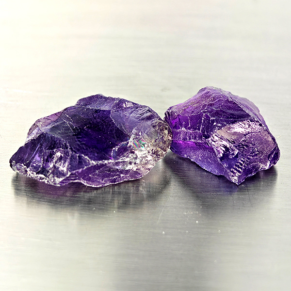 Natural Purple Amethyst Gemstone 49.05 Ct. 2 Pcs. Rough Shape and Mixed Size Natural Purple Amethyst Gemstone 49.05 Ct. 2 Pcs. Rough Shape and Mixed Size