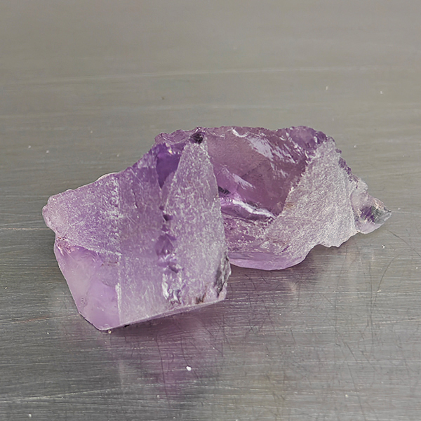 Natural Purple Amethyst Gemstones 28.40 Ct. 2 Pcs. Rough Shape 17.4 x 15.1 Mm.