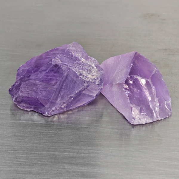 Natural Purple Amethyst Gemstones 45.68 Ct. 2 Pcs. Rough Shape 25 x 18