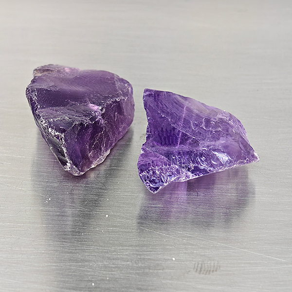 Natural Purple Amethyst Gemstones 56.20 Ct. 2 Pcs. Rough Shape 24 x 22 Mm.