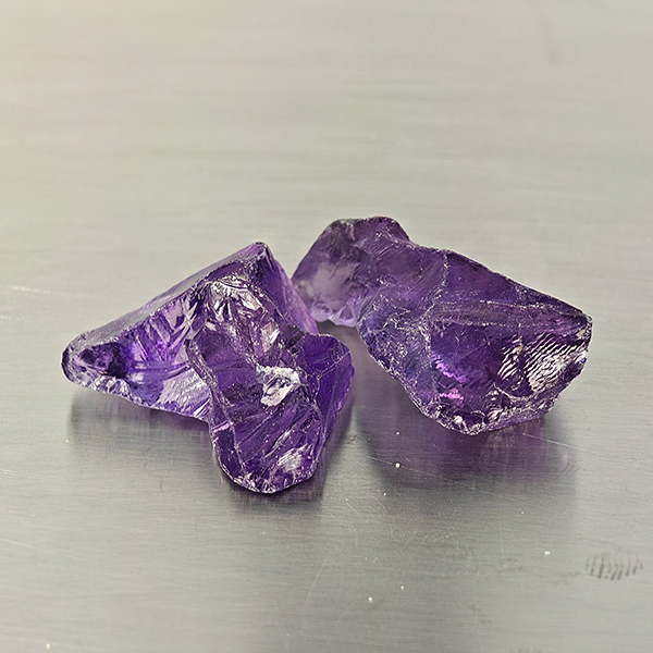 Natural Purple Amethyst Gemstones 48.15 Ct. 2 Pcs. Rough Shape 23 x 16 Mm.
