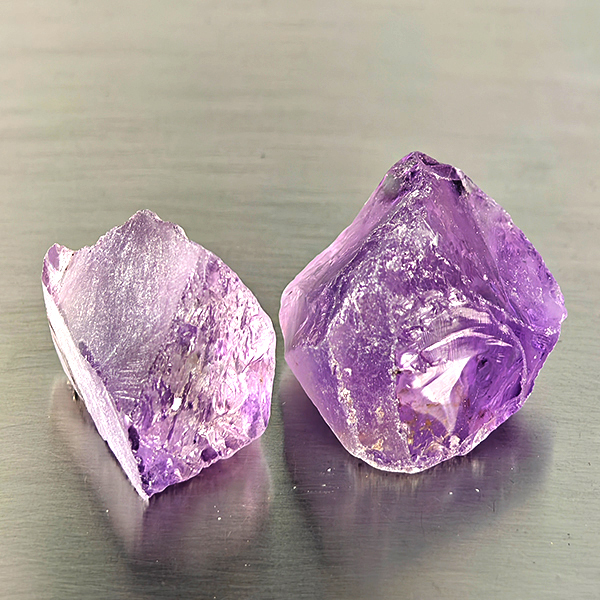 Natural Purple Amethyst Gemstone 42.09 Ct. 2 Pcs. Rough Shape and Mixed Size Natural Purple Amethyst Gemstone 42.09 Ct. 2 Pcs. Rough Shape and Mixed Size