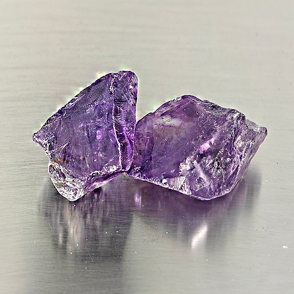 Natural Purple Amethyst Gemstone 65.43 Ct. 2 Pcs. Rough Shape and Mixed Size Natural Purple Amethyst Gemstone 65.43 Ct. 2 Pcs. Rough Shape and Mixed Size
