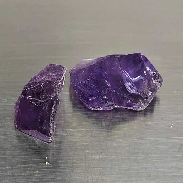 Natural Purple Amethyst Gemstones 31.72 Ct. 2 Pcs. Rough Shape 20.1 x 10.2 Mm.