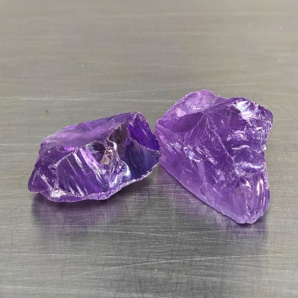 Natural Purple Amethyst Gemstones 37.18 Ct. 2 Pcs. Rough Shape 23 x 13 Mm.