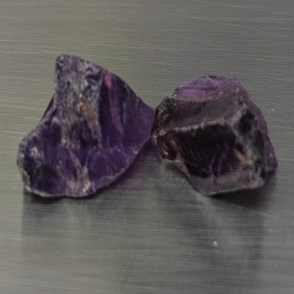 Natural Purple Amethyst Gemstones 36.58 Ct. 2 Pcs. Rough Shape 21 x 16.3 Mm.