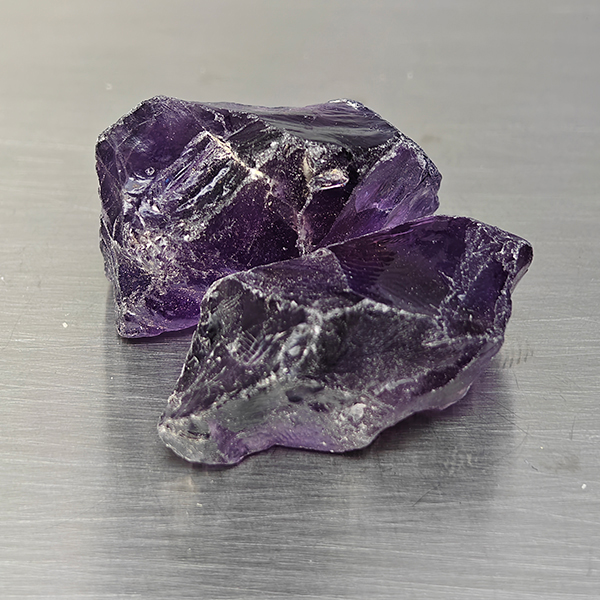 Natural Purple Amethyst Gemstones 82.32 Ct. 2 Pcs. Rough Shape and Mixed Size