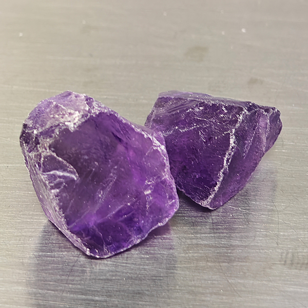 Natural Purple Amethyst Gemstones 23.65 Ct. 2 Pcs. Rough Shape and Mixed Size