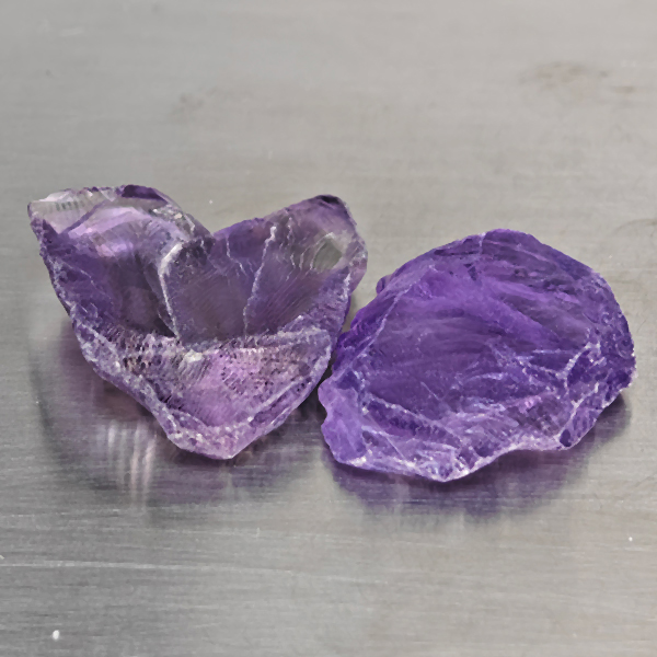 Natural Purple Amethyst Gemstones 26.83  Ct. 2 Pcs. Rough Shape 20 x 18 Mm.