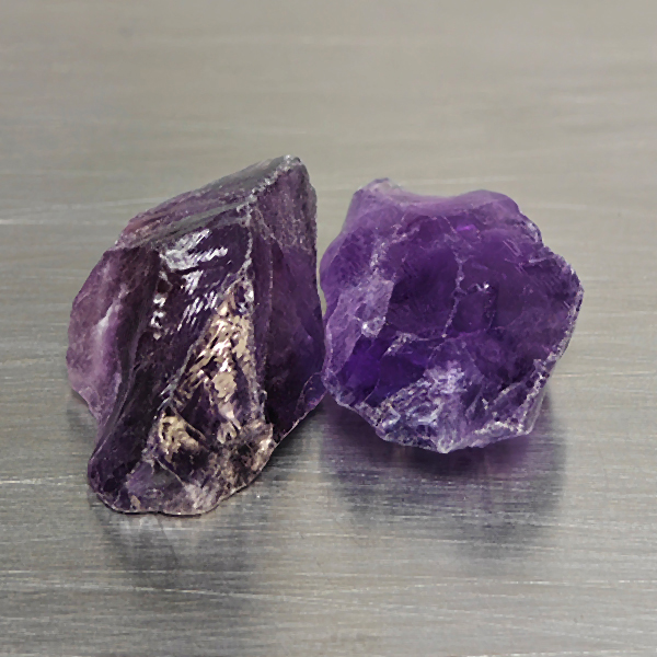 Natural Purple Amethyst Gemstones 29.15  Ct. 2 Pcs. Rough Shape 20 x 12.6 Mm.
