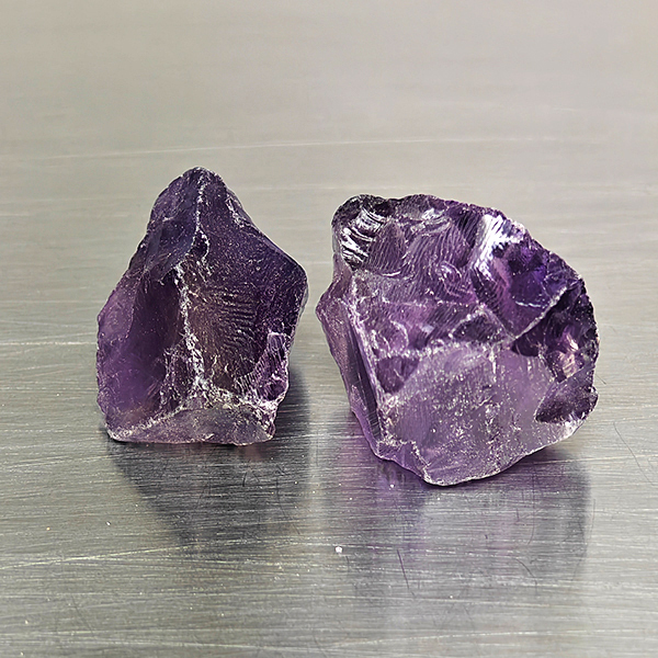 Natural Purple Amethyst Gemstones 36.11 Ct. 2 Pcs. Rough Shape 18.5 x 15.6 Mm.