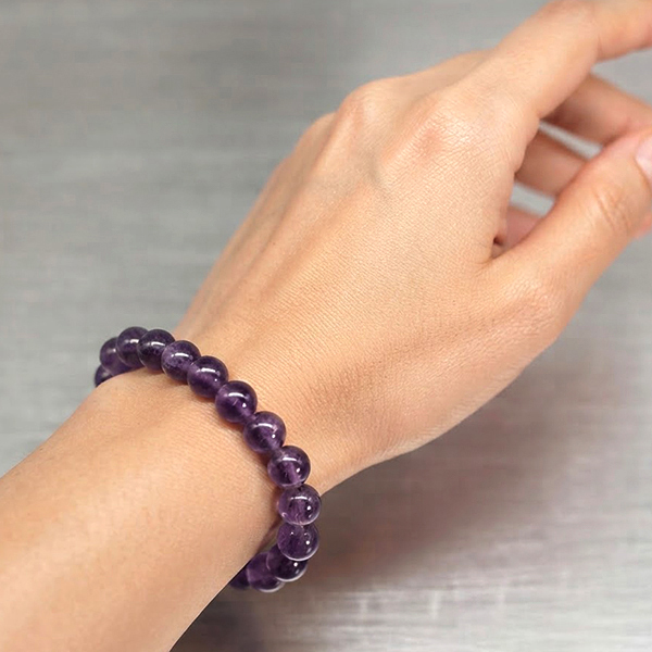 Natural Purple Amethyst Gemstones 39.23Ct. Round Cabochon Shape Flexibility Bracelet Length 6 Inch.