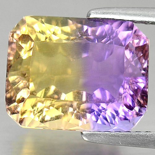 Ametrine Bi Color 6.06 Ct. Clean Octagon Millennium Cut Natural Gemstone Bolivia